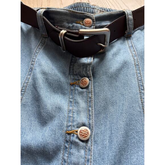 Vintage Biu Blues Denim Button Front Skirt W27 - Picture 2 of 5